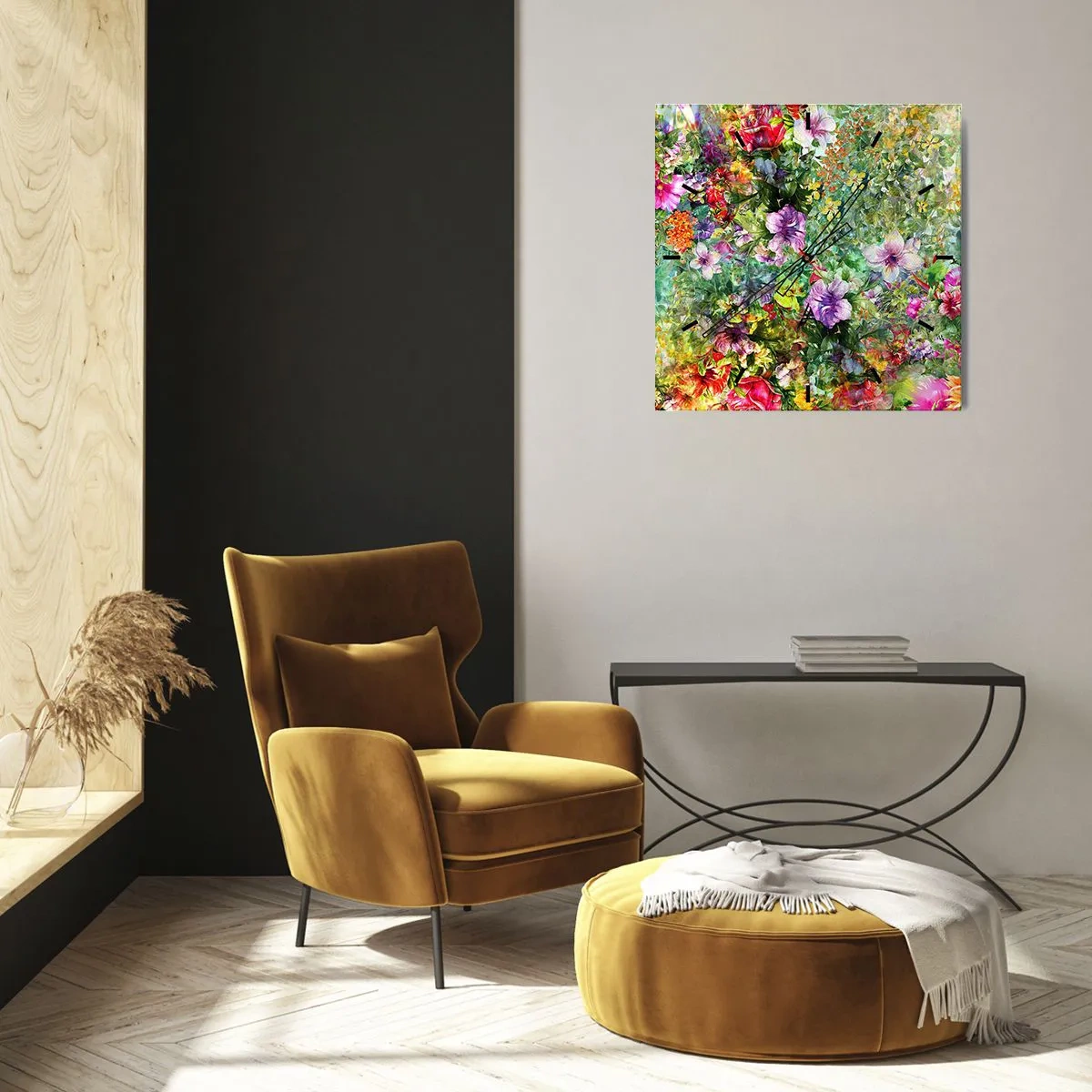 Nástěnné hodiny - Do květů, k záhubě - 40x40 cm