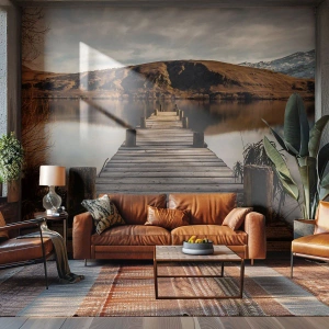 Fototapeta Premium Canvas - Krajina v tichu - Krajina, Most, jezero - 200x140 cm