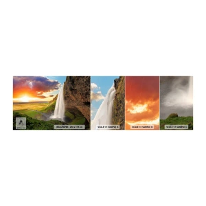 Vzor Fototapety Samolepicí Deluxe Sticker - Vrchol islandského léta - Krajina, Vodopád, Island - 100x30 cm