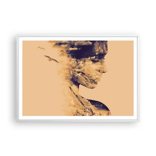 Plakát v bílém rámu - Krásná od přírody - 100x70 cm