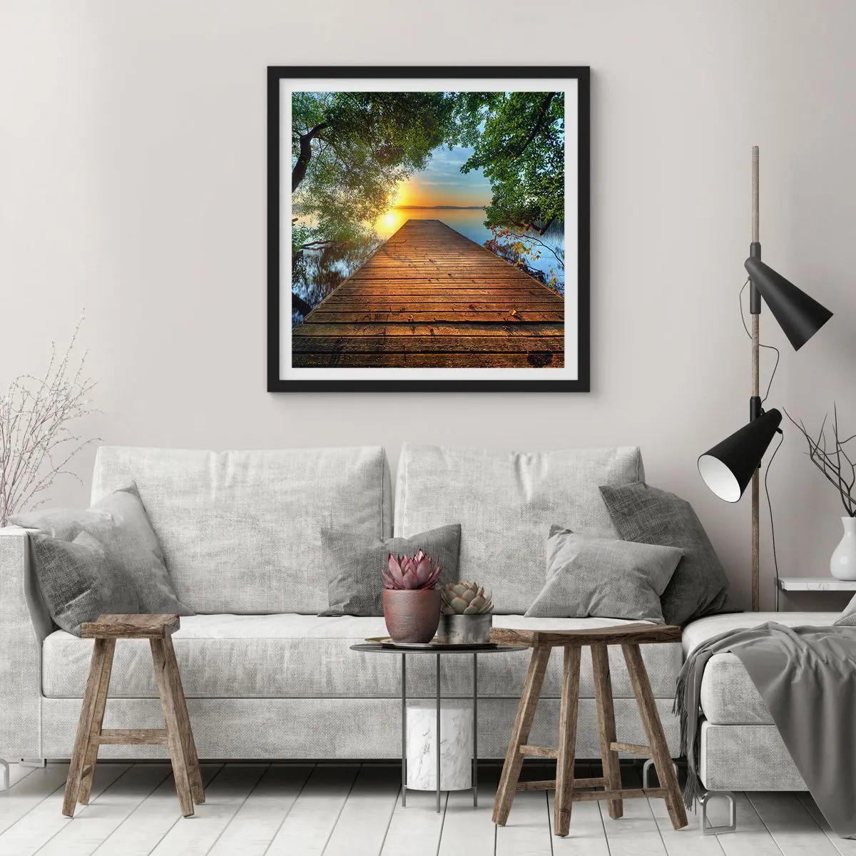 Plakát v černém rámu - Nespěchej, posaď se - 30x30 cm