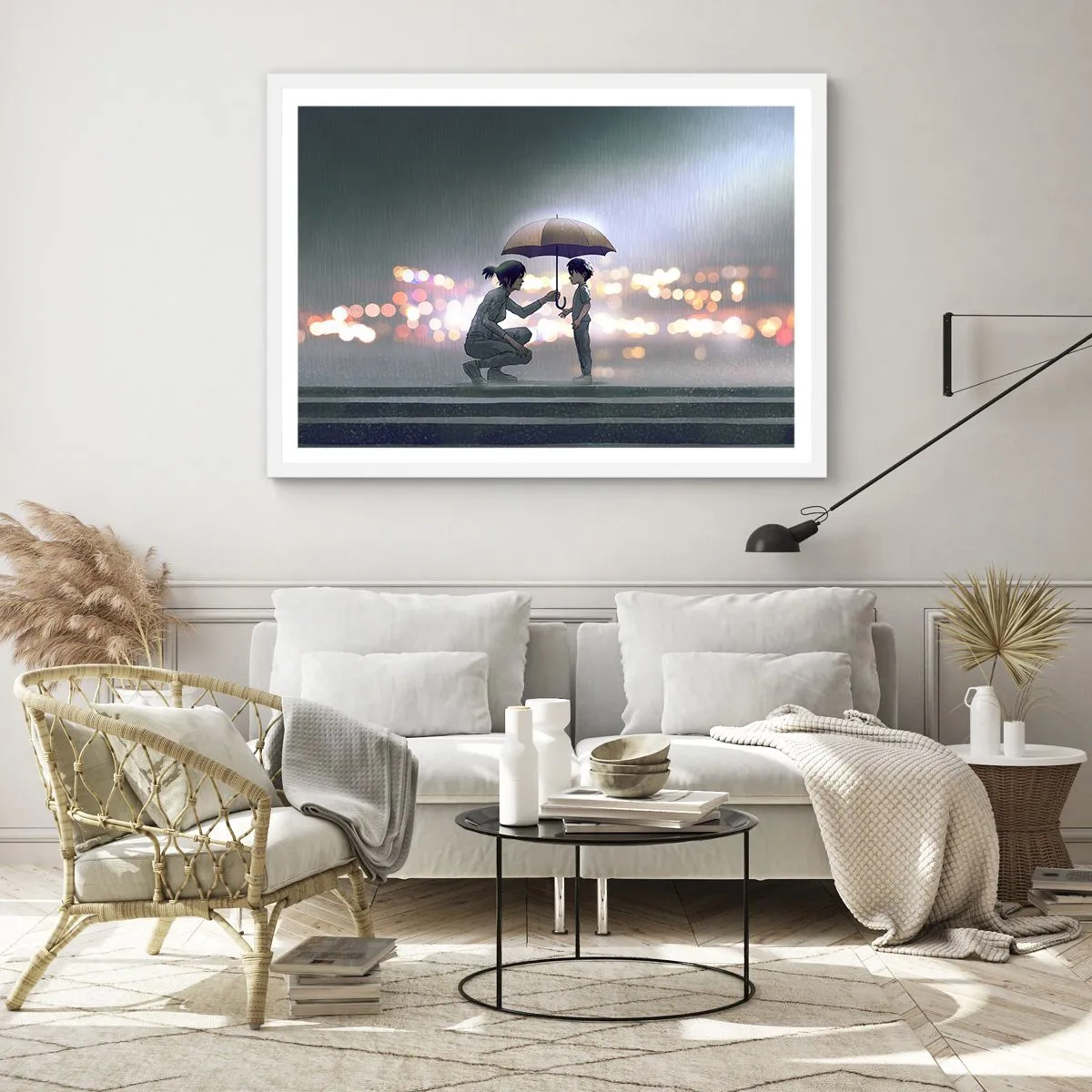 Plakát v bílém rámu - A vše je v pořádku - 100x70 cm