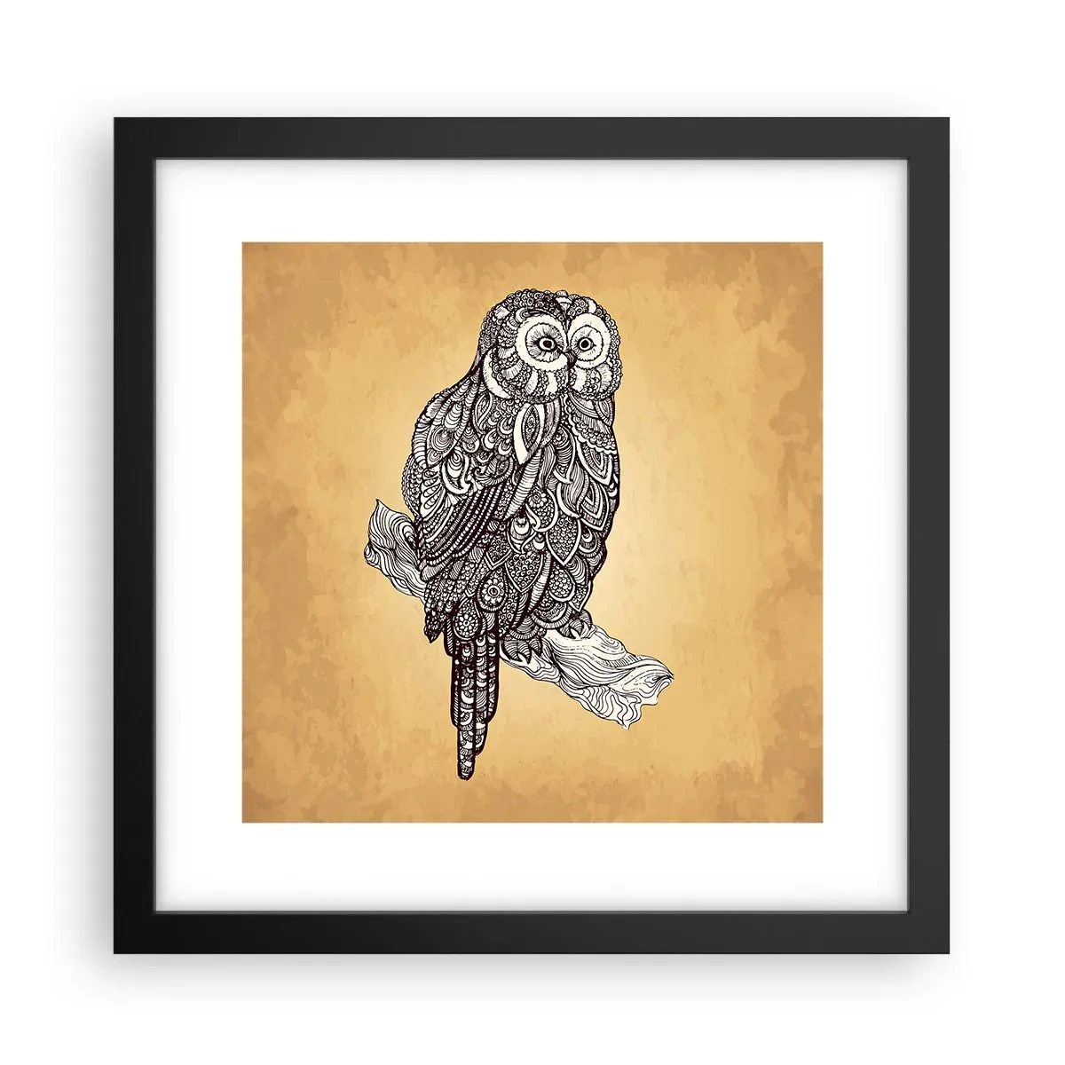 Plakát v černém rámu - Mistrovské ornamenty moudrosti - 30x30 cm