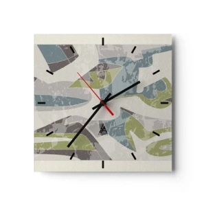 Nástěnné hodiny - Kompozice za sklem - 30x30 cm