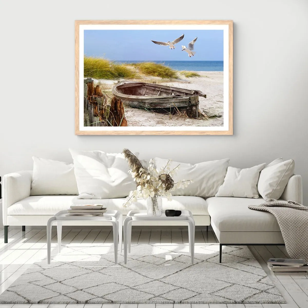 Plakát v rámu světlý dub - Větrem ozářené - 100x70 cm