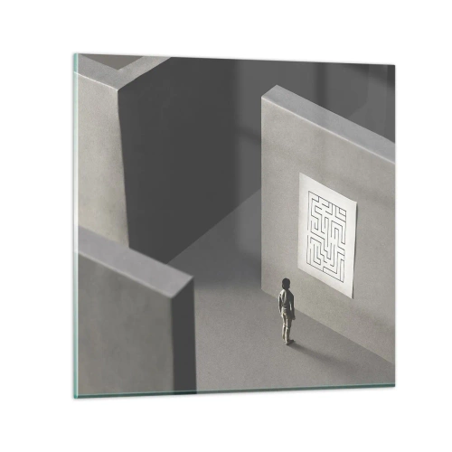 Obraz na skle - Kde to ale jsem? - 40x40 cm