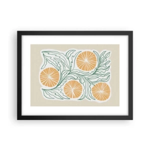 Plakát v černém rámu - Etnický s abstraktním nádechem - 40x30 cm