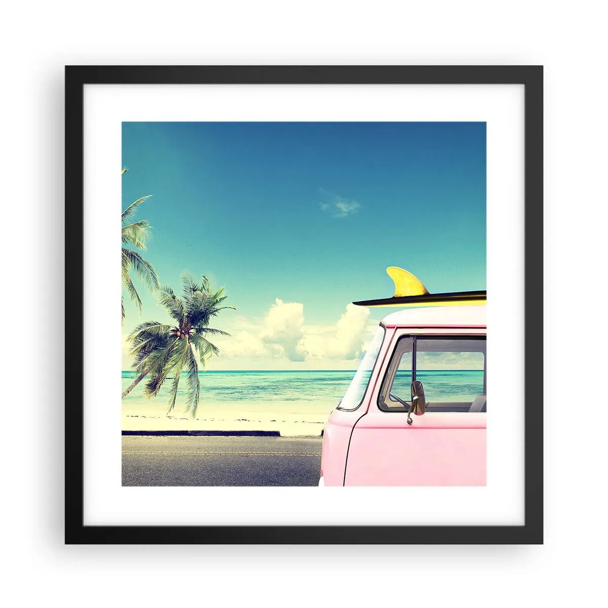 Plakát v černém rámu - Prázdniny, je čas začít - 40x40 cm