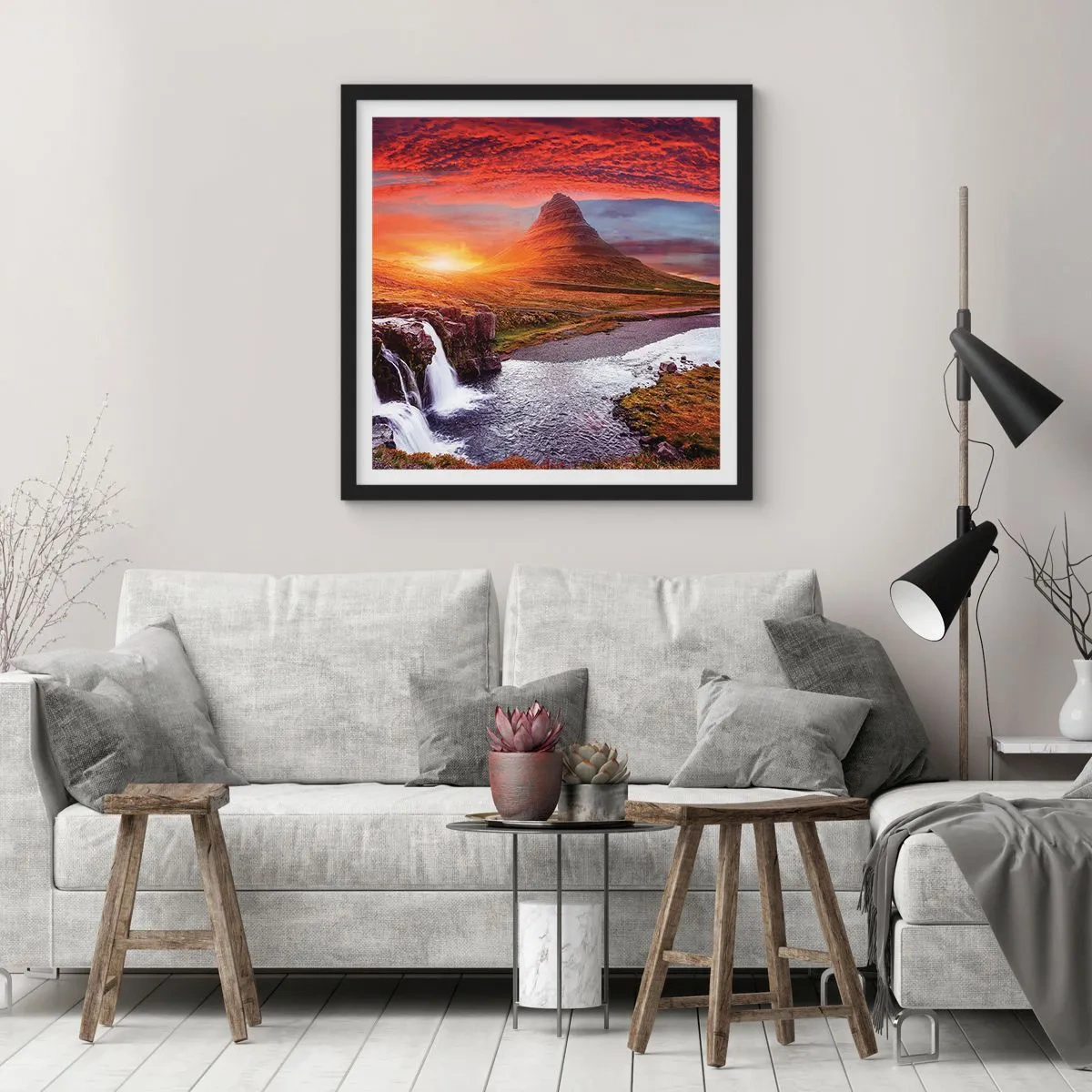 Plakát v černém rámu - Pohled na Středozem - 60x60 cm