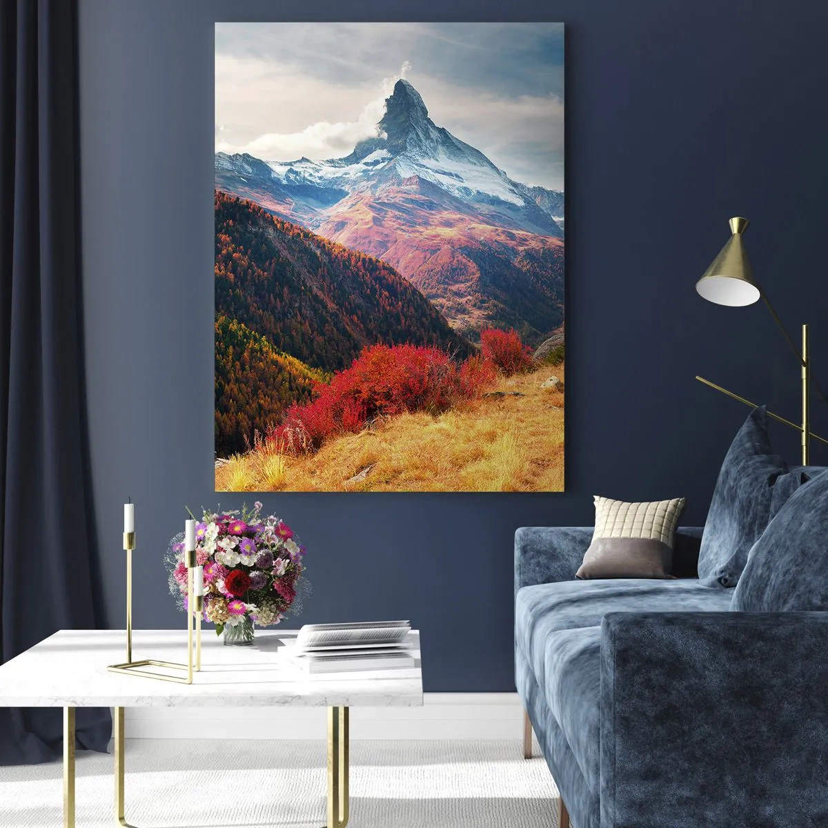 Obraz na skle - Alpský podzim - 50x70 cm