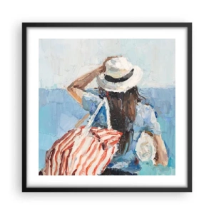 Plakát v černém rámu - Vítej na dovolené - 50x50 cm