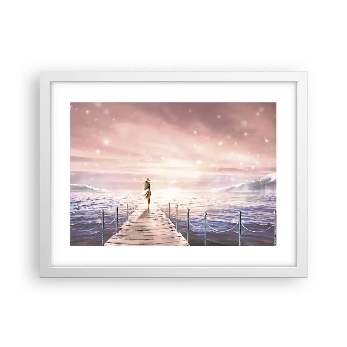 Plakát v bílém rámu - Ve světle snu - 40x30 cm