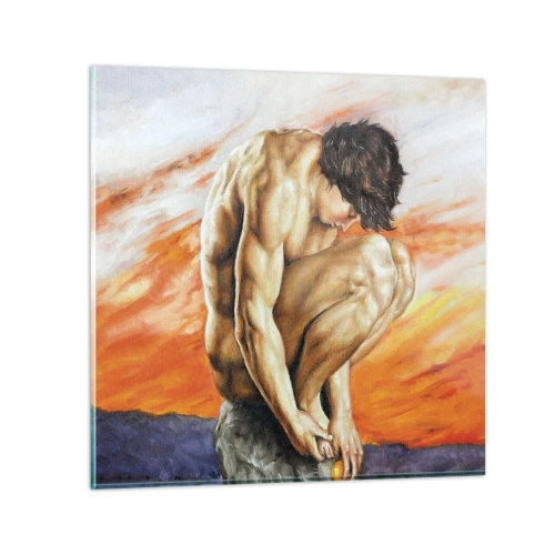 Obraz na skle - Ponořen do sebe - 30x30 cm