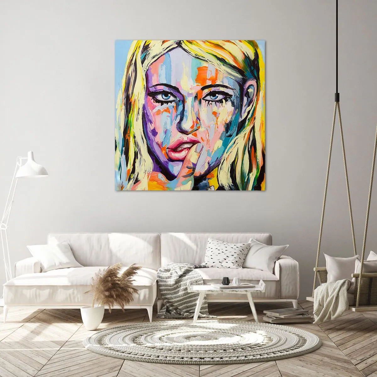 Obraz na plátně - Podívej se jí přímo do očí - 70x70 cm