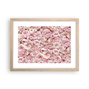 Plakát v rámu světlý dub - Vydlážděná růžemi - 40x30 cm