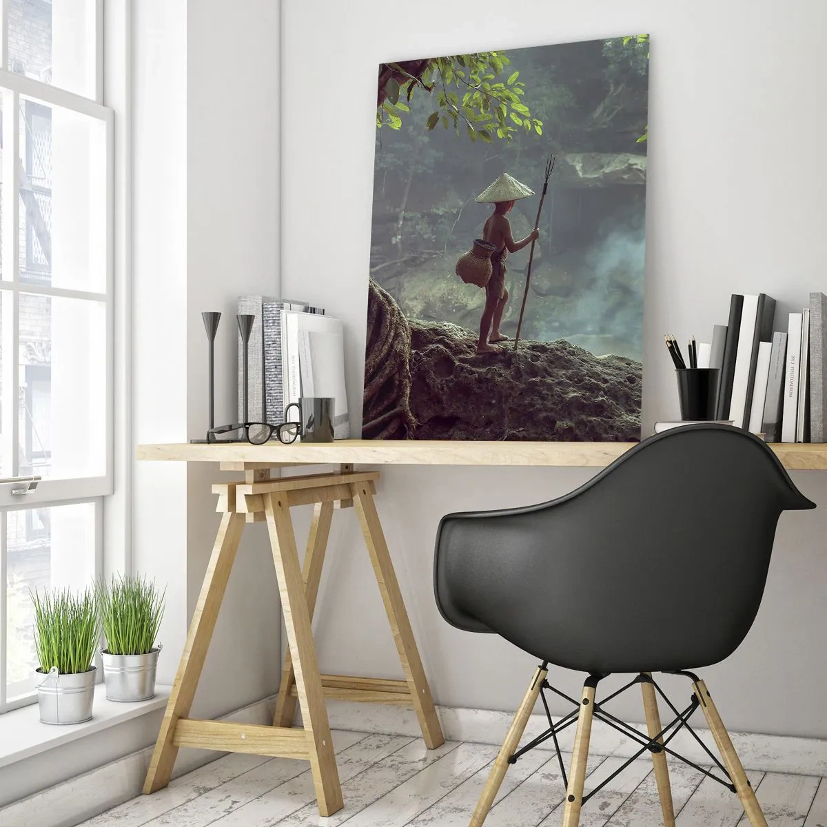 Obraz na skle - Spřátelený s přírodou - 50x70 cm