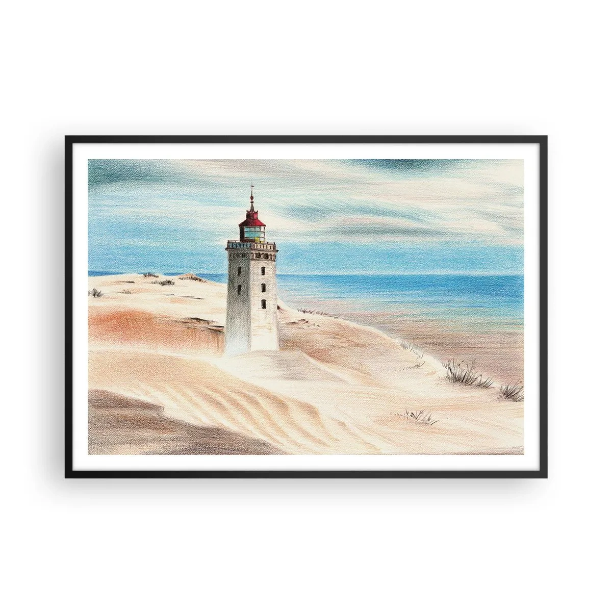 Plakát v černém rámu - Vždy hledí na moře - 100x70 cm