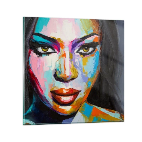 Obraz na skle - Nejde odtrhnout oči - 40x40 cm