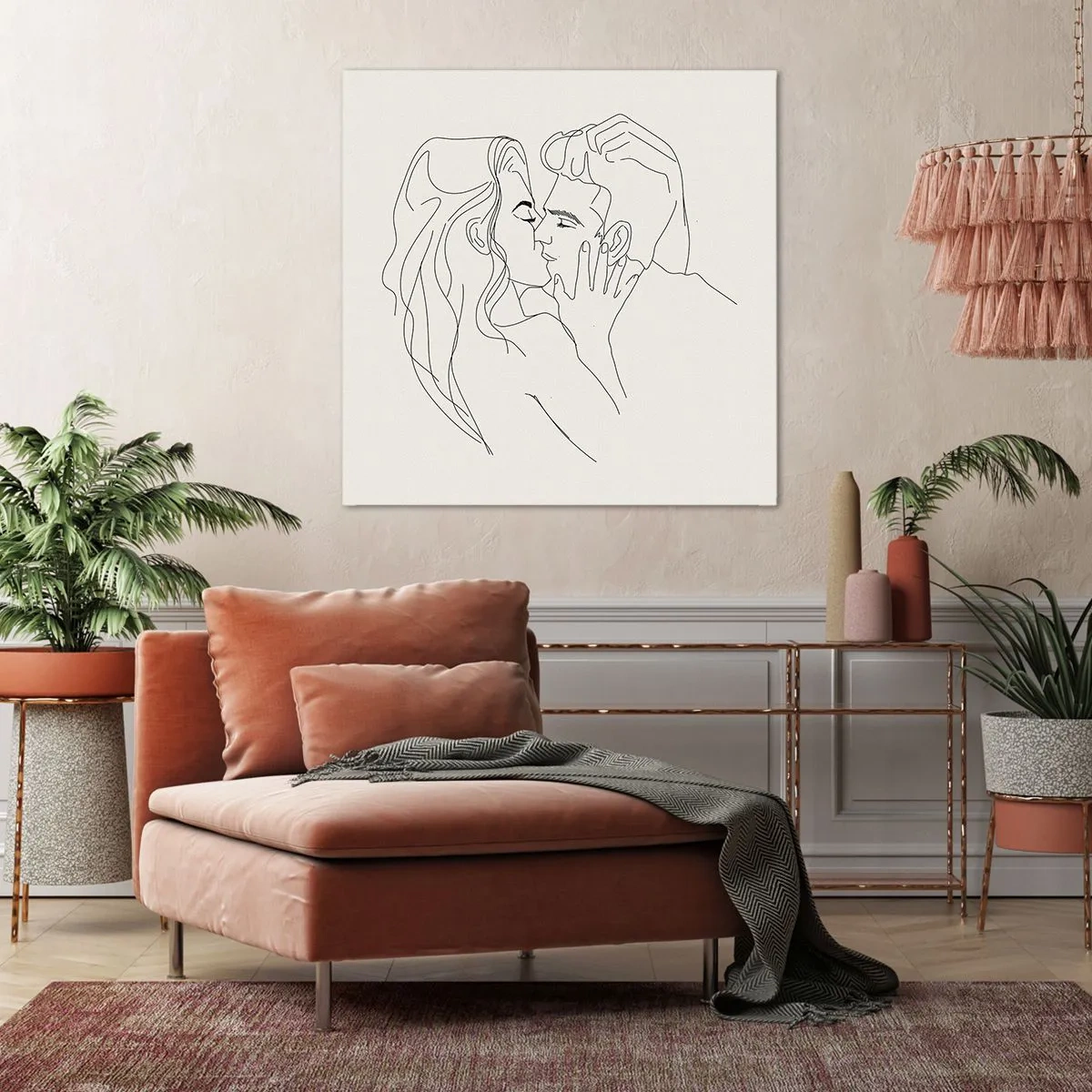 Obraz na plátně - Zamotaní citem - 70x70 cm