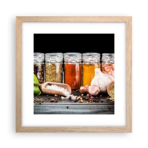 Plakát v rámu světlý dub - Aby měl život chuť - 30x30 cm