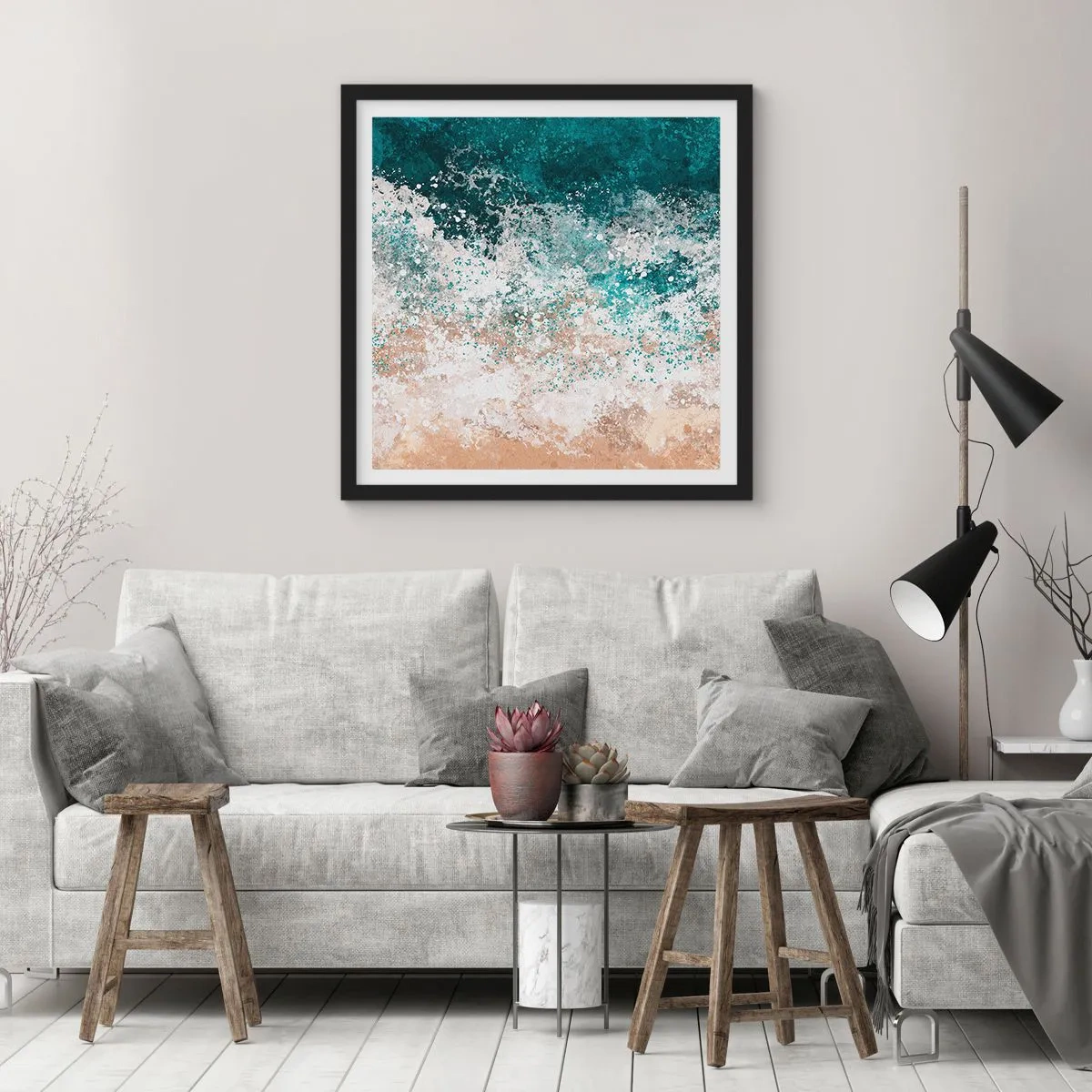 Plakát v černém rámu - Mořské příběhy - 40x40 cm