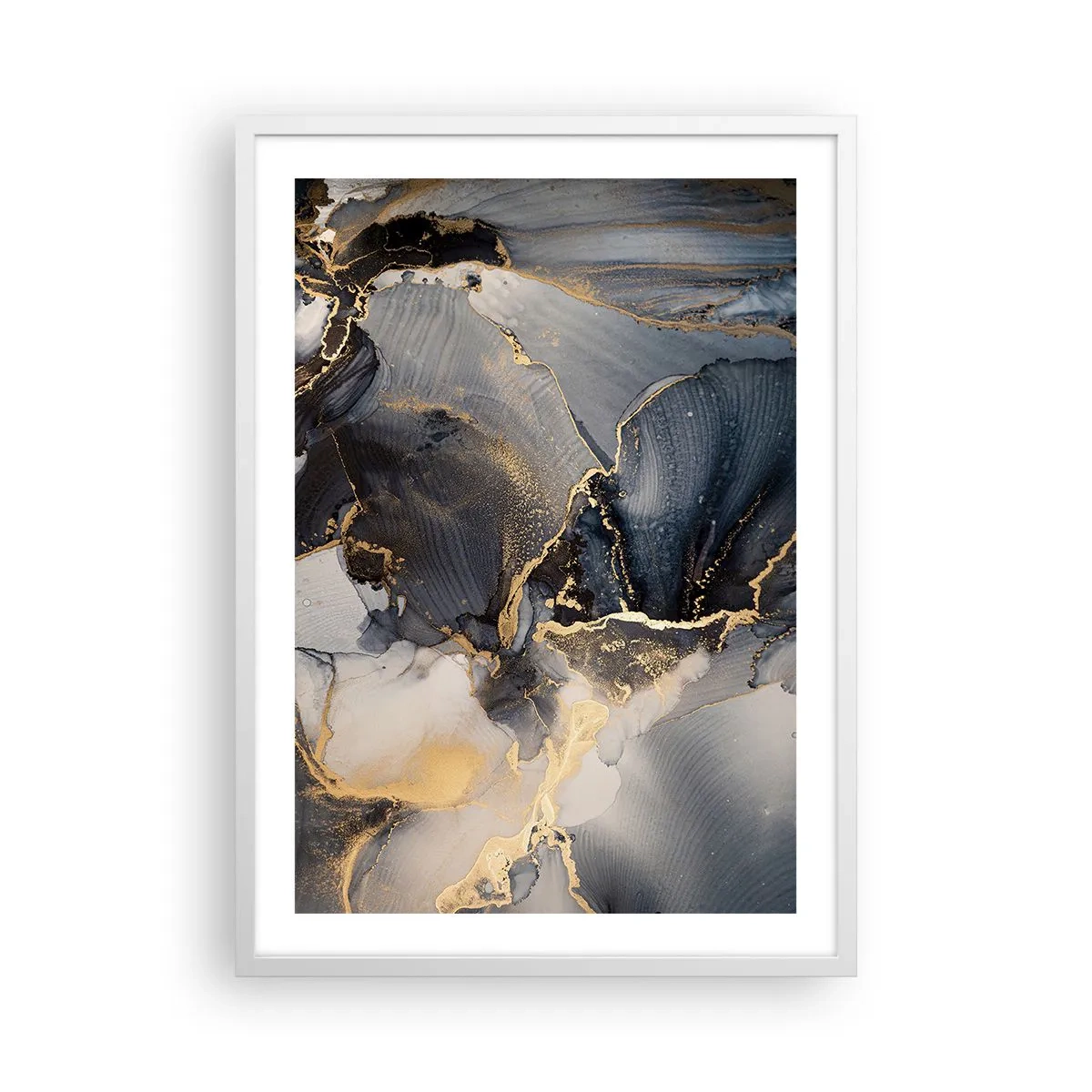 Plakát v bílém rámu - Život kamene - 50x70 cm