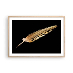 Plakát v rámu světlý dub - Krásne peříčko… - 70x50 cm