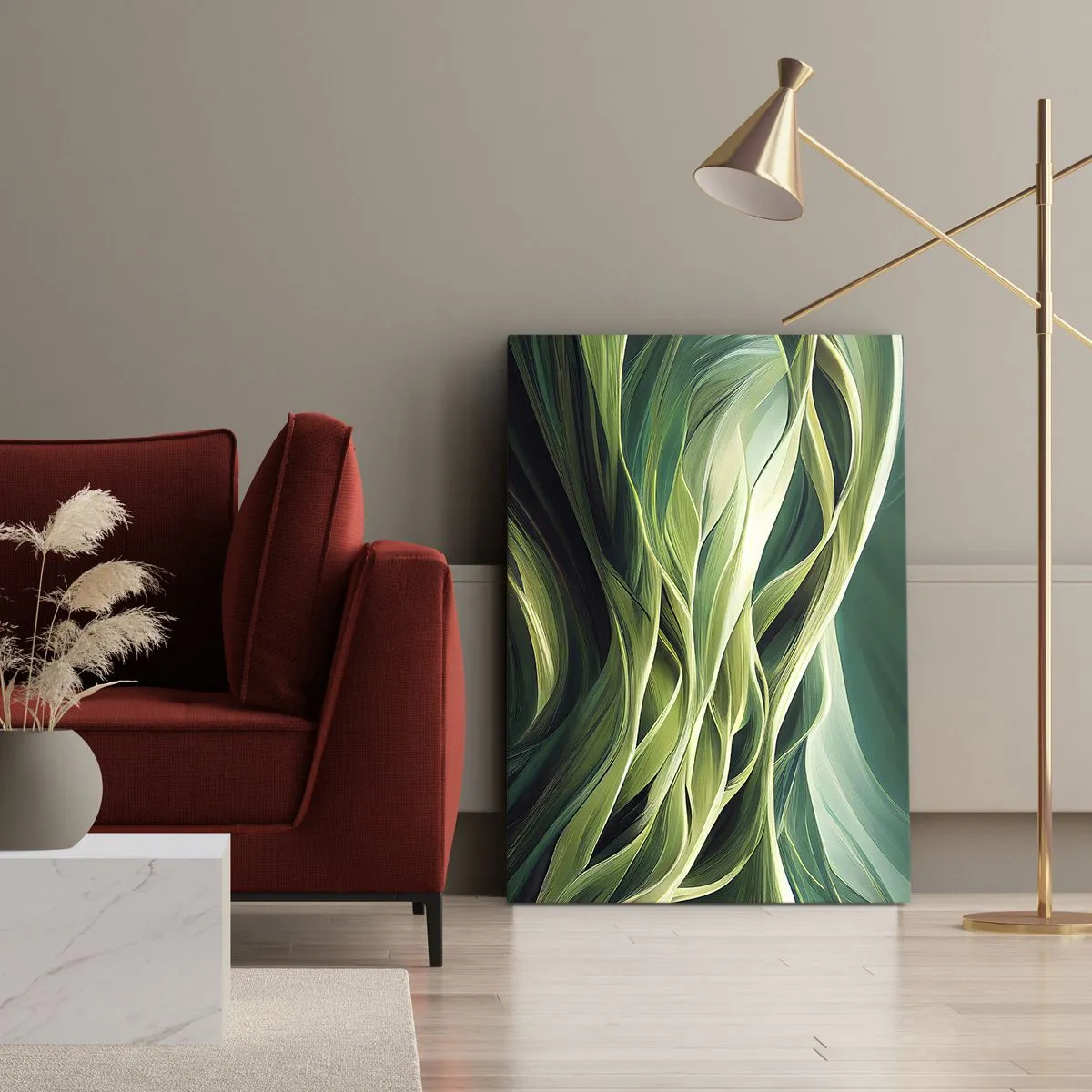 Obraz na plátně - Abstraktní hra na zelenou - 50x70 cm