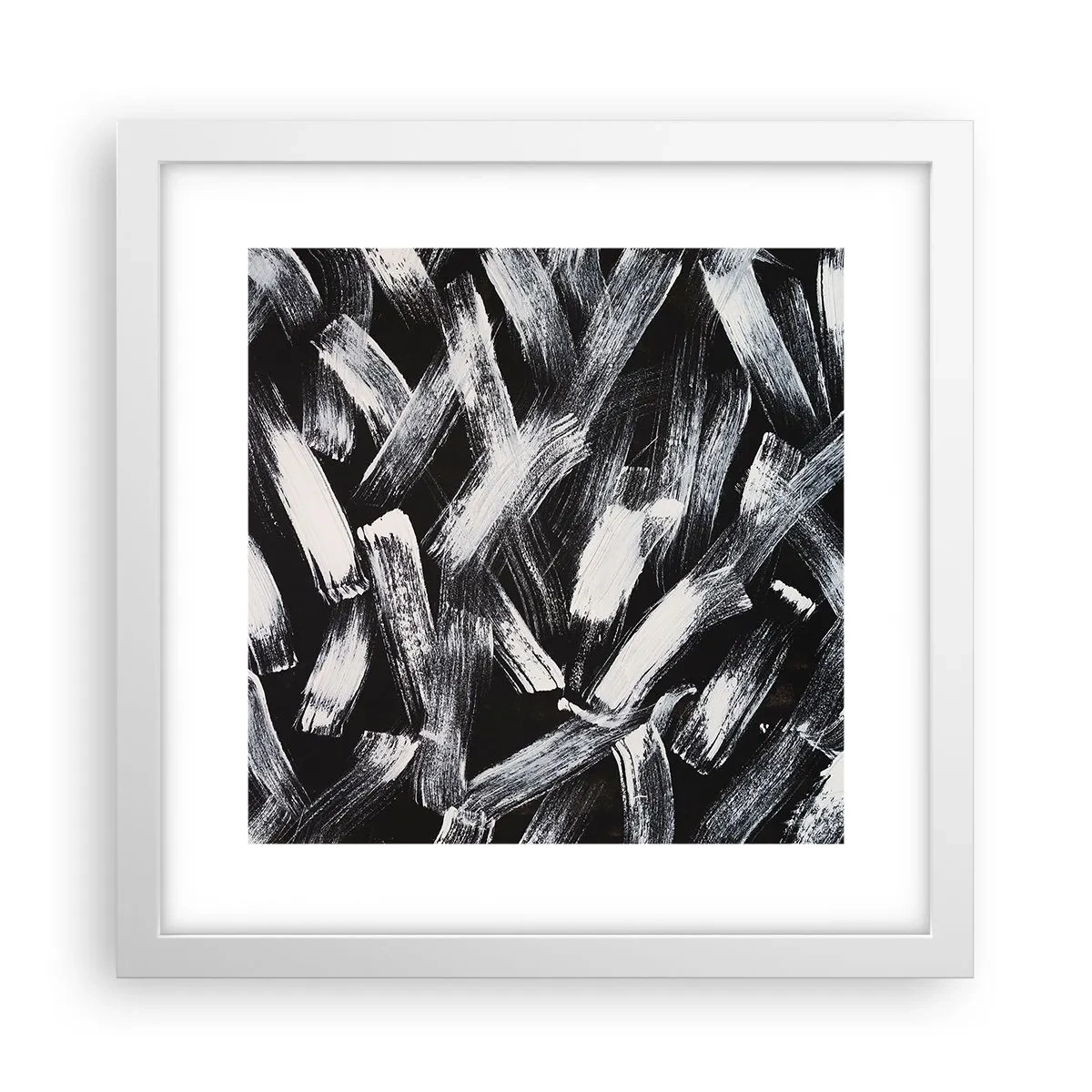 Plakát v bílém rámu - Abstrakce v industriálním duchu - 30x30 cm
