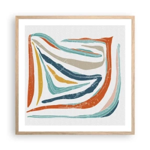 Plakát v rámu světlý dub - Přátelsky usměvavá abstrakce - 60x60 cm