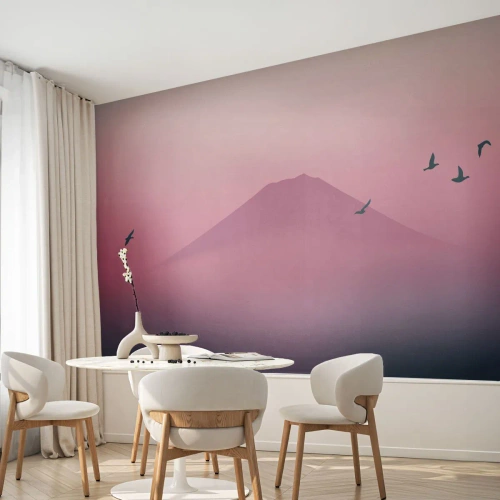 Fototapeta Premium Sand - Poutníci nad oblaky - Abstrakce, Krajina, Vrchol hory - 100x70 cm