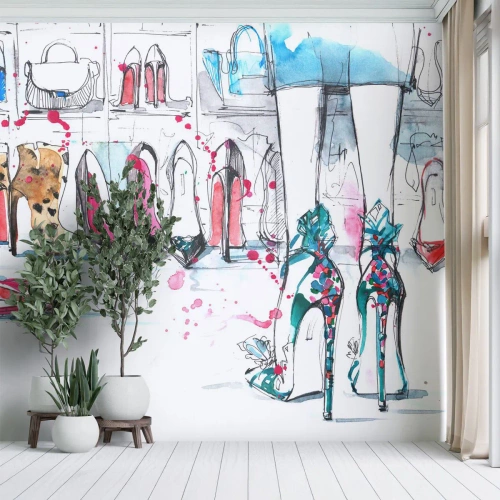 Fototapeta Premium Sand - Sezame, otevři se - Dámská šatní skříň, Móda, Taška - 300x210 cm