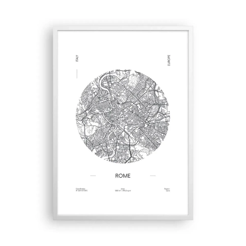 Plakát v bílém rámu - Anatomie Říma - 50x70 cm