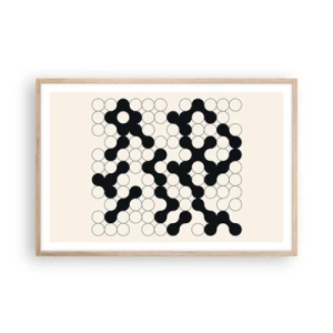 Plakát v rámu světlý dub - Čínská hra – variace - 91x61 cm