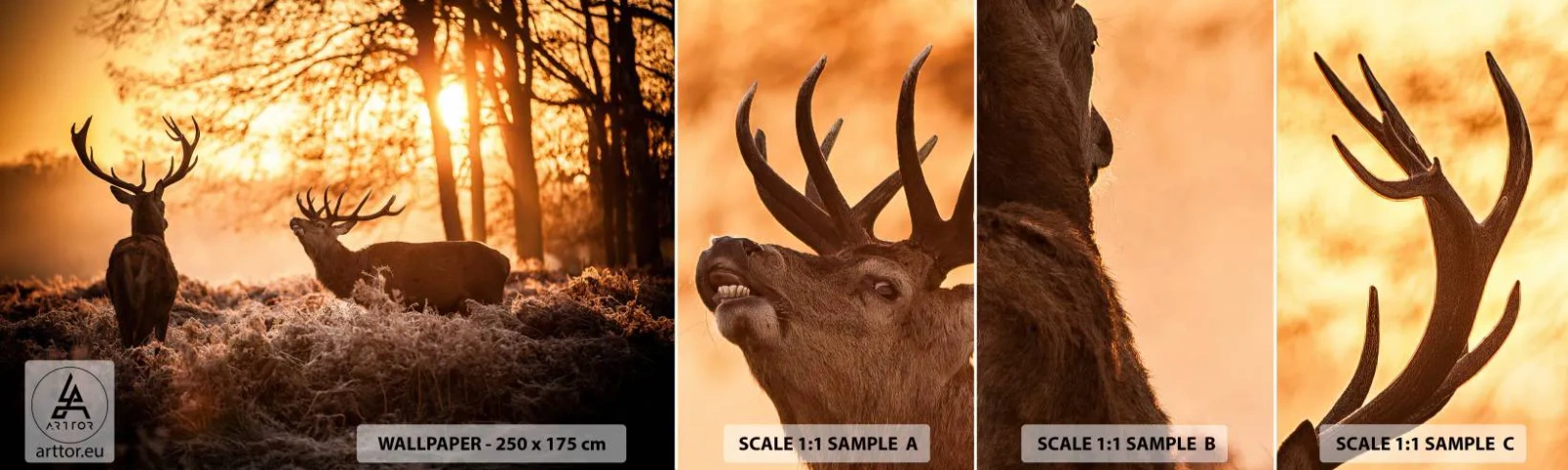 Vzor Fototapety Samolepicí Deluxe Sticker - Sen myslivce - Krajina, Jelen, Lov - 100x30 cm