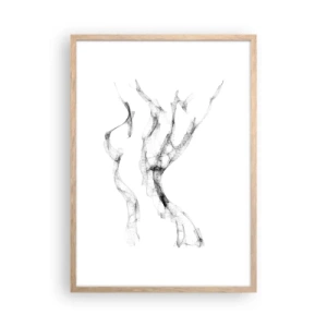 Plakát v rámu světlý dub - Krásná a silná - 50x70 cm