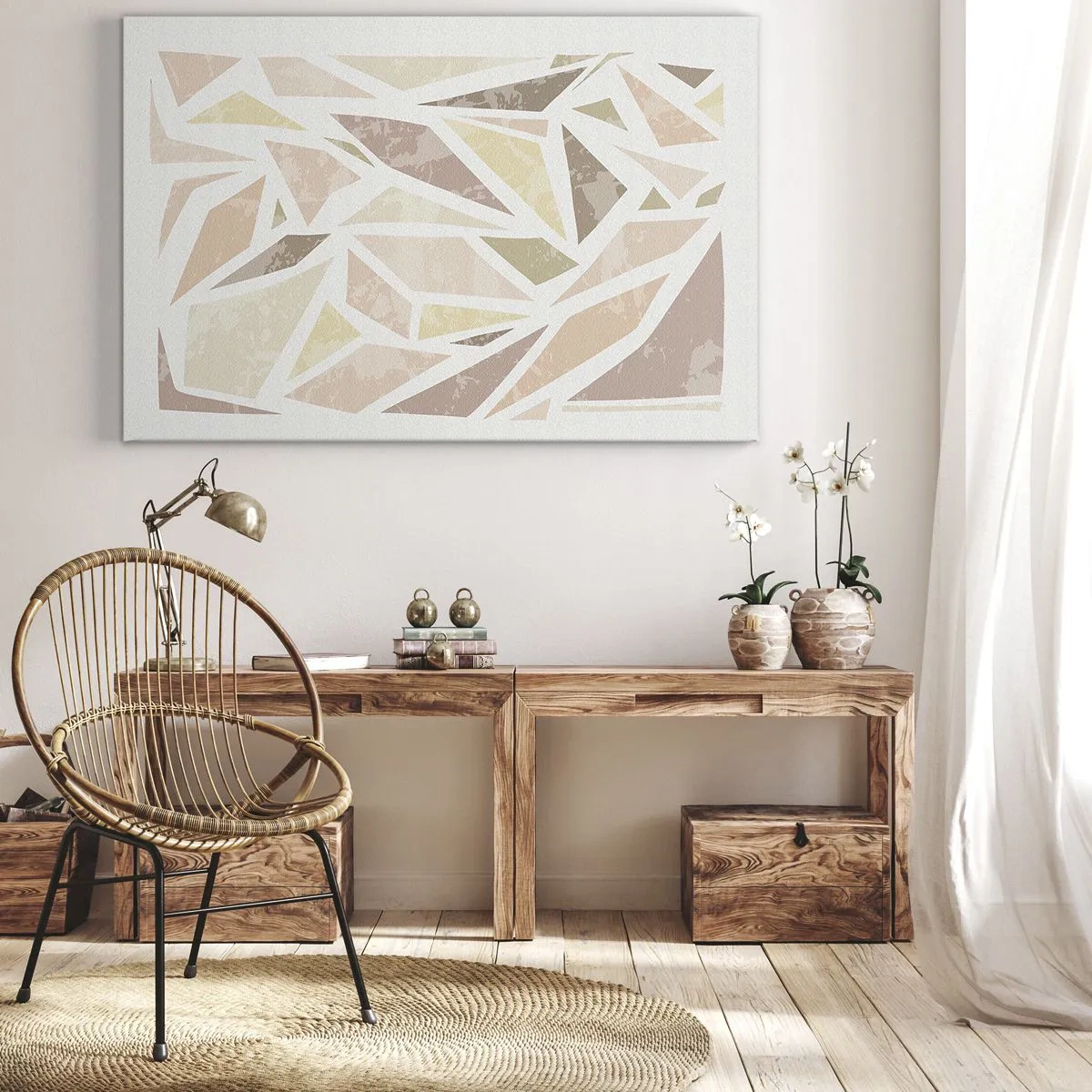 Obraz na plátně - Kompozice: vitráž - 100x70 cm