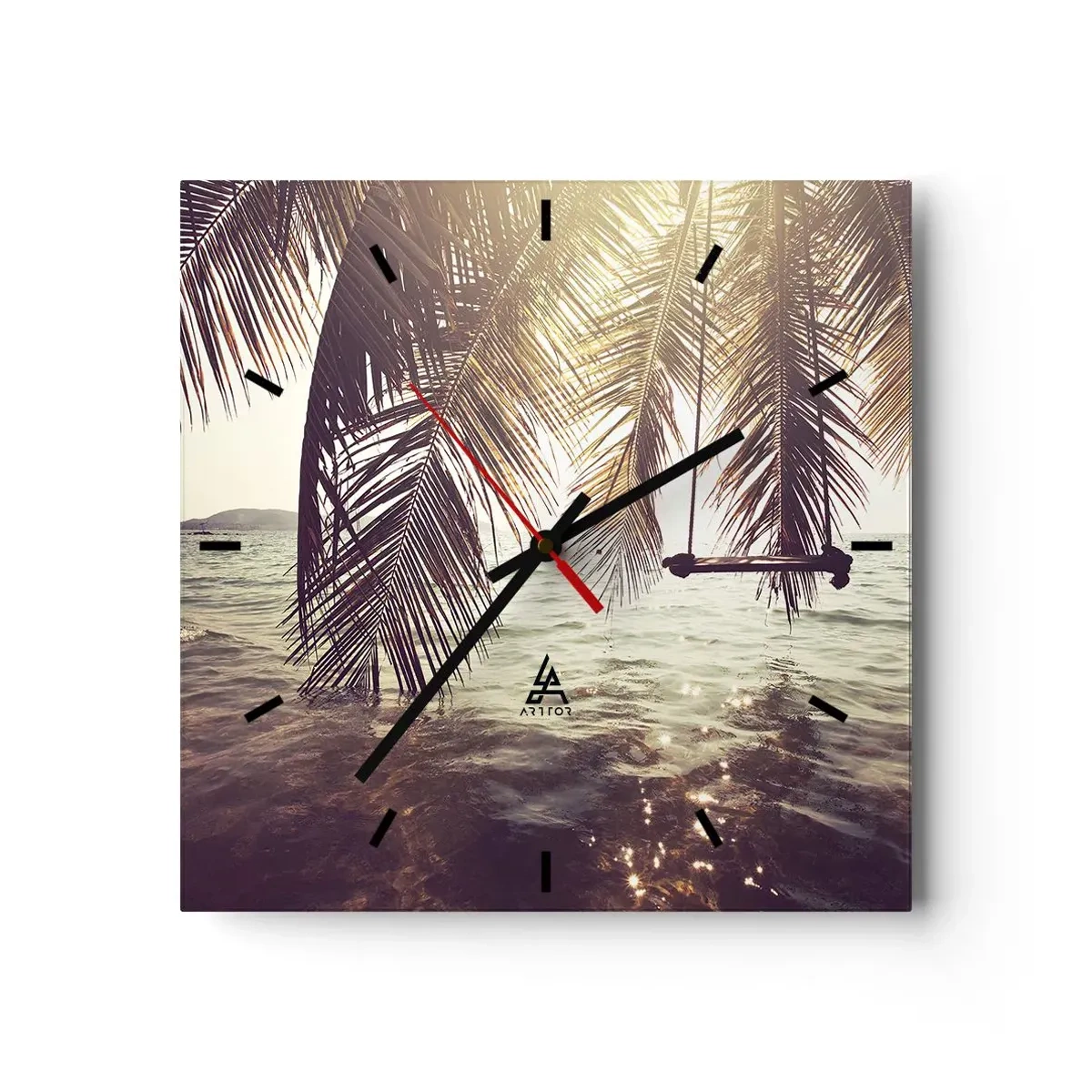 Nástěnné hodiny - Houpat se libovolně v oblacích - 40x40 cm