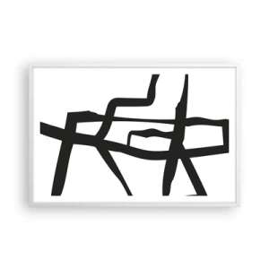 Plakát v bílém rámu - Černobílá konstrukce - 91x61 cm
