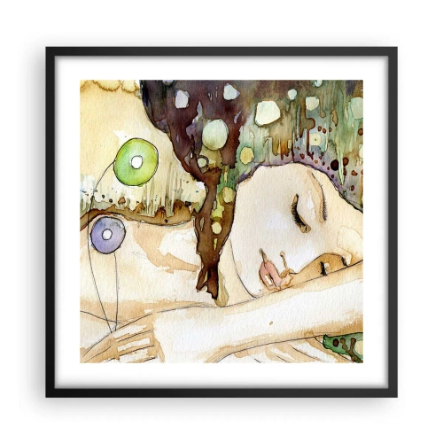 Plakát v černém rámu - Smaragdově-fialový sen - 50x50 cm
