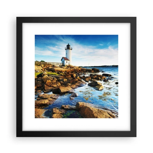 Plakát v černém rámu - Vraťte se šťastně, čekám - 30x30 cm