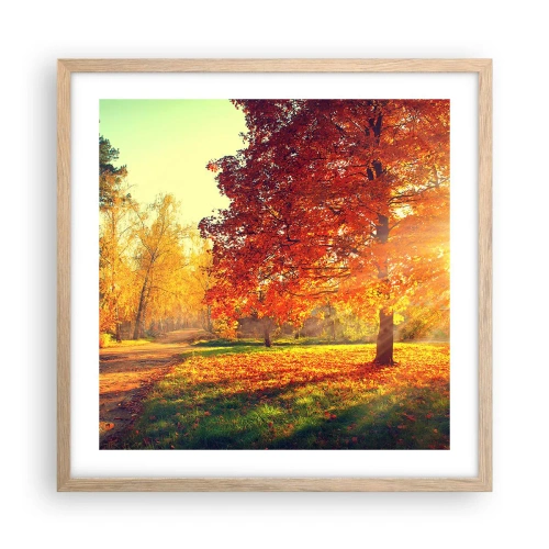 Plakát v rámu světlý dub - Rudé je krásné - 50x50 cm