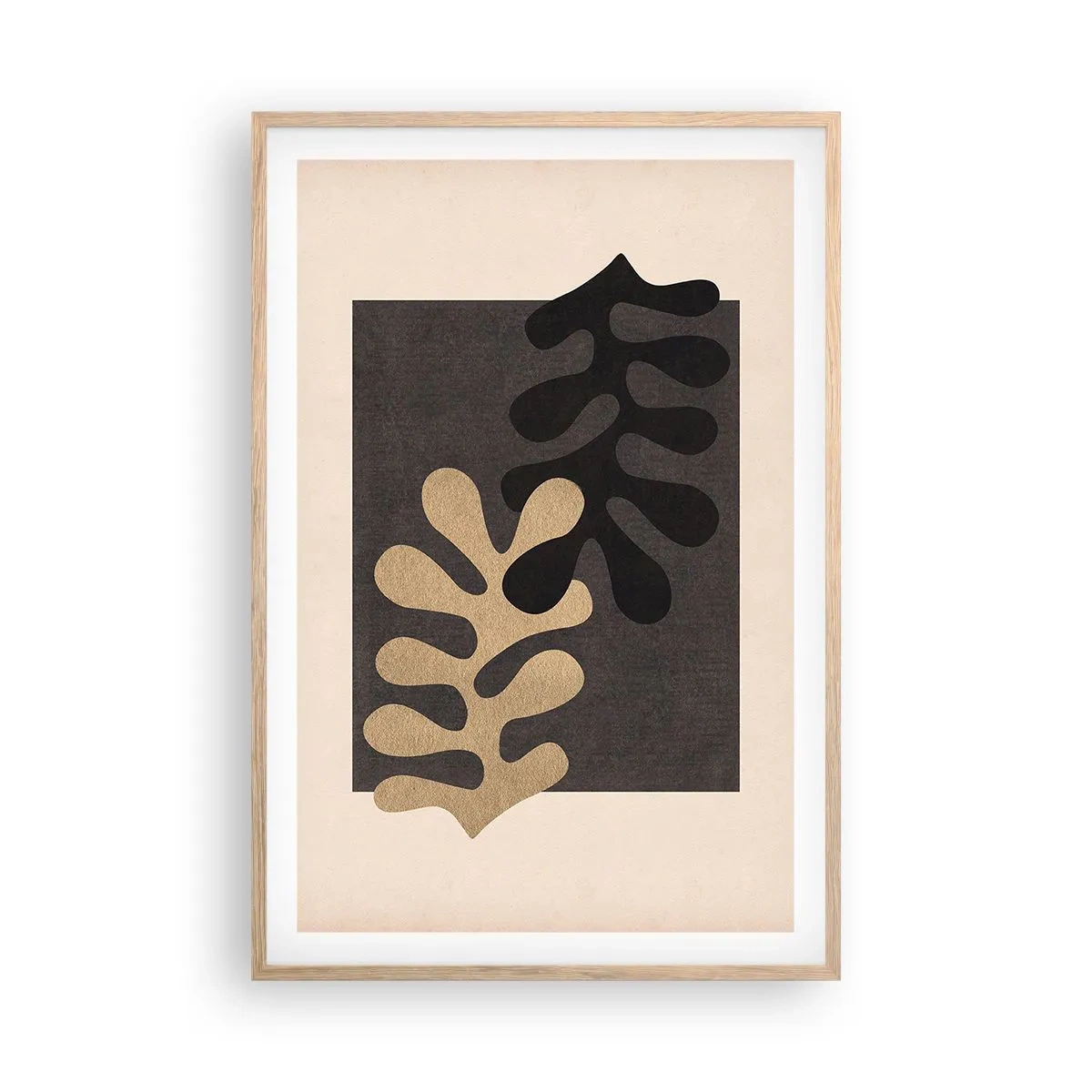 Plakát v rámu světlý dub - Nepřítomnost a doplnění - 61x91 cm