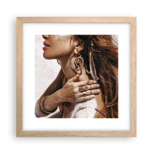 Plakát v rámu světlý dub - Královna divoké pláže - 30x30 cm
