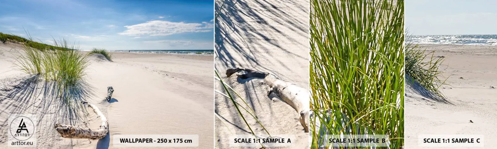 Vzor Fototapety Samolepicí Deluxe Sticker - Nejkrásnější? Baltská - Moře, Pláž, Duna - 100x30 cm