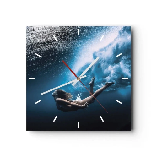 Nástěnné hodiny - Současná mořská panna - 30x30 cm