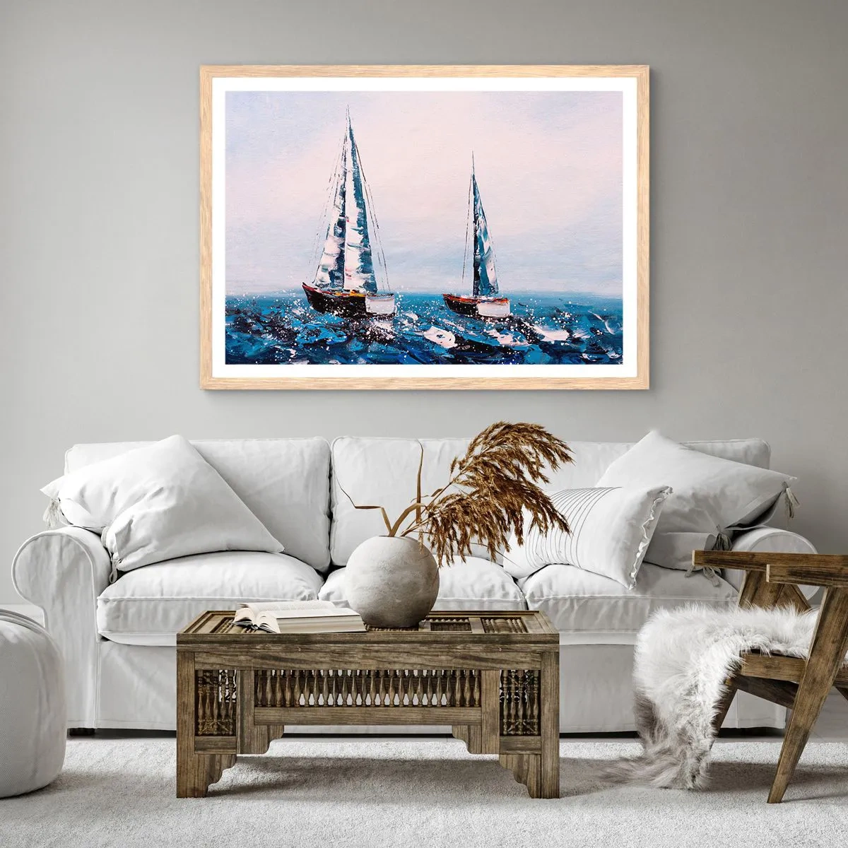 Plakát v rámu světlý dub - Bratrství větru - 100x70 cm