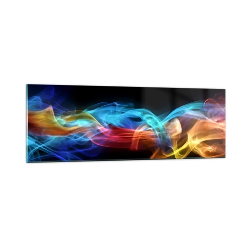 Obraz na skle - Duhový tanec mlhy - 90x30 cm