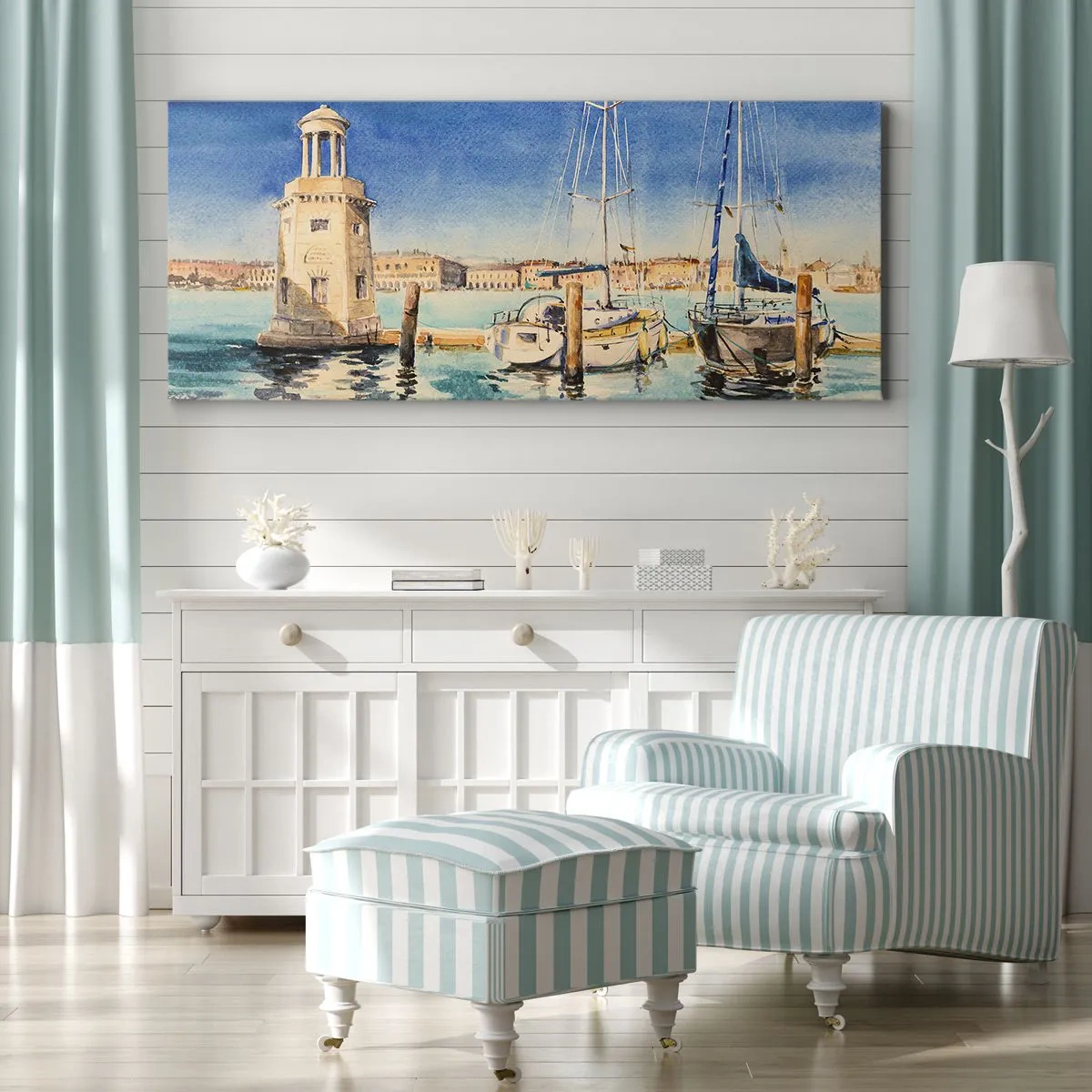 Obraz na plátně - Slunečná laguna - 100x40 cm