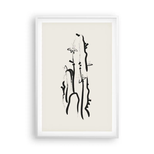 Plakát v bílém rámu - Kvetoucí bylina - 61x91 cm
